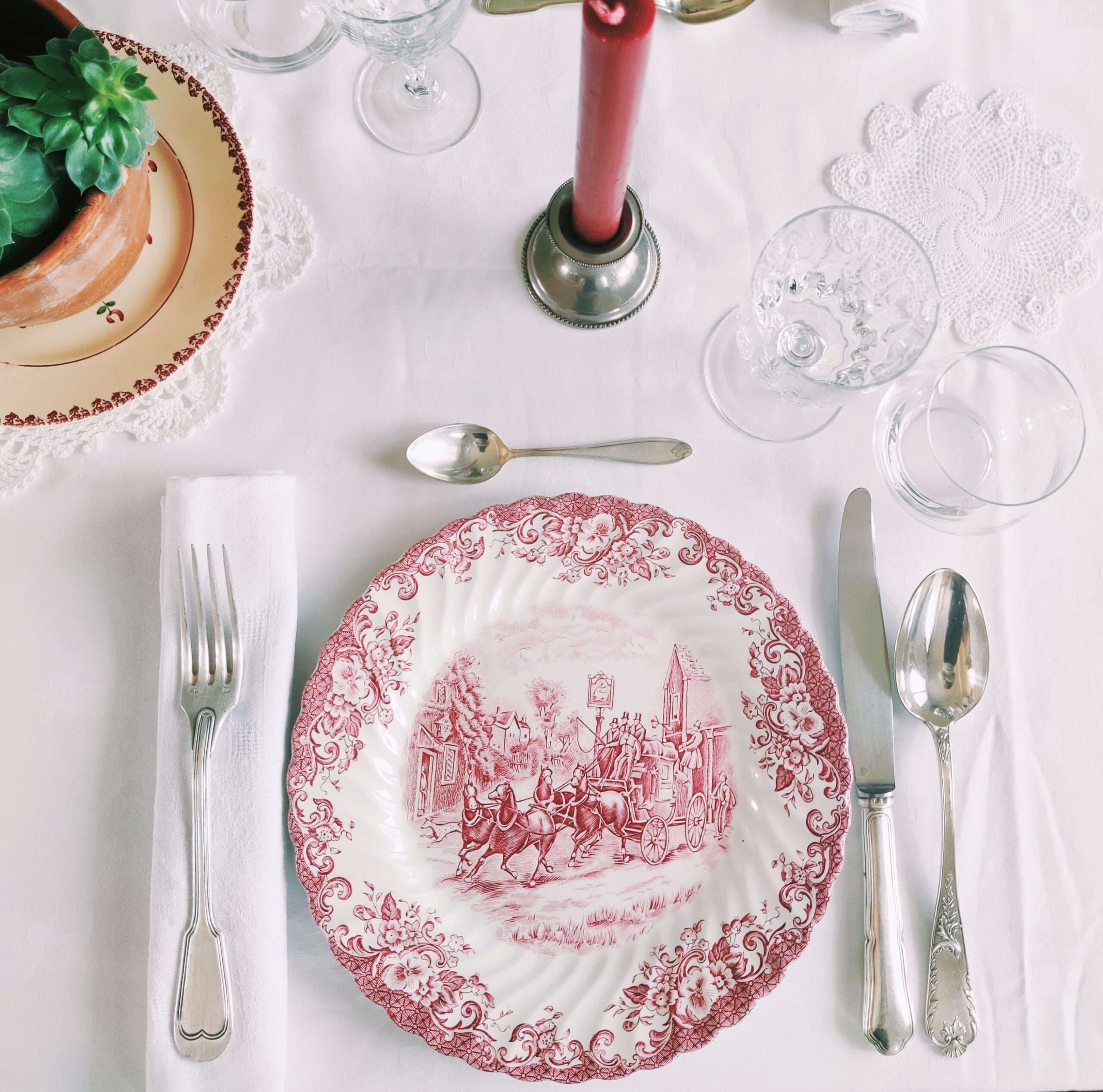 Location de vaisselle anglaise vintage